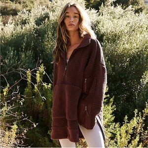 Free People Chocolate Teddy Jacket